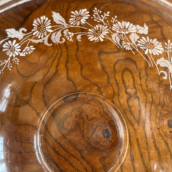 Vintage Pyrex Colonial Mist Daisy Floral Set of 3 Nesting Bowls Clear glass GUC - Picture 7 of 10